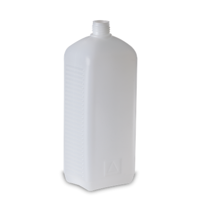 Bottiglia quadrata da 1000 ml HDPE naturale RD 25 rettangolare