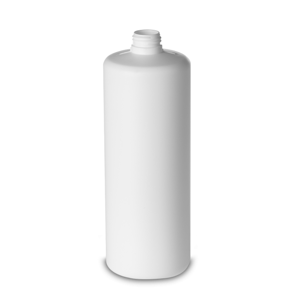 1000 ml round bottle HDPE white ZP 28 cylindrical