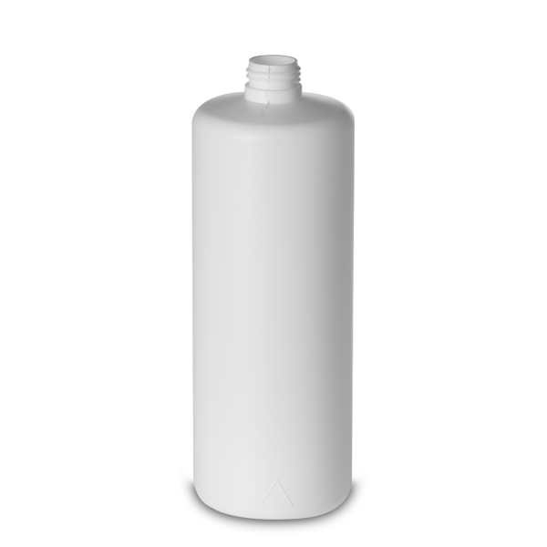 1000 ml round bottle HDPE white ZP 28 cylindrical