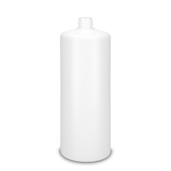 1000 ml round bottle HDPE white RD 25 cylindrical