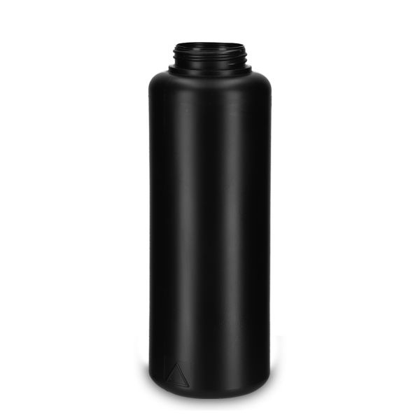 1000 ml round bottle HDPE black RD 50 cylindrical