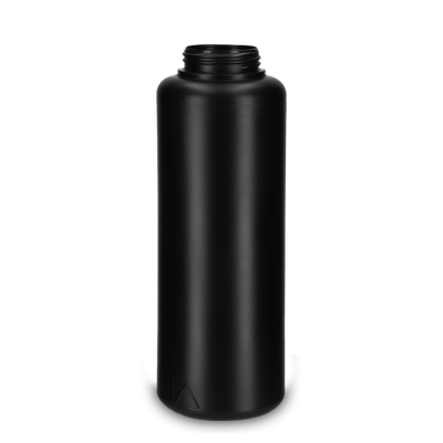 1000 ml Rundflasche HDPE schwarz RD 50 zylindrisch