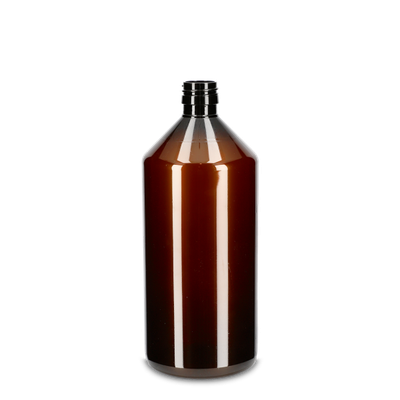 Flacon rond 1000 ml rPET brun PP 28 rond