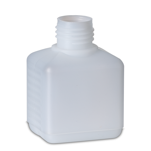 Flacone quadrato da 100 ml HDPE naturale RD 25 rettangolare