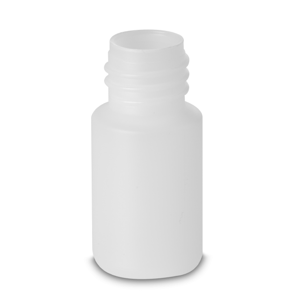 10 ml round bottle HDPE natural RD 18 cylindrical