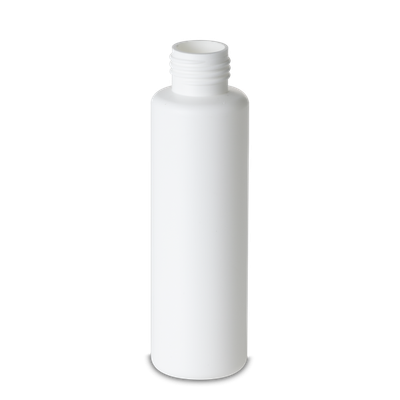 Flacone tondo da 125 ml HDPE bianco RD 25 cilindrico