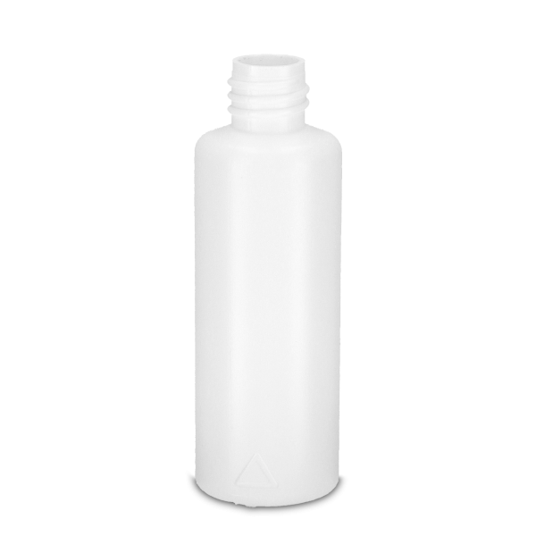 50 ml round bottle HDPE white RD 18 cylindrical