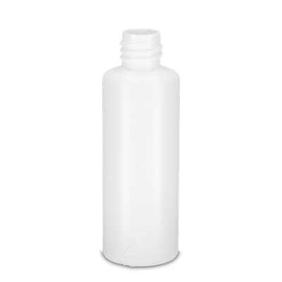 Flacon rond 50 ml HDPE blanc RD 18 cylindrique