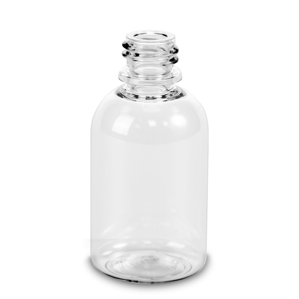 Flacon rond 50 ml PET transparent RD 18 épaule ronde