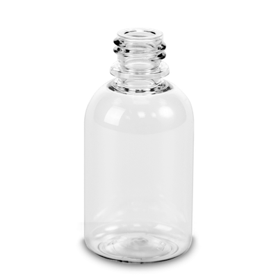 Flacon rond 50 ml PET transparent RD 18 épaule ronde