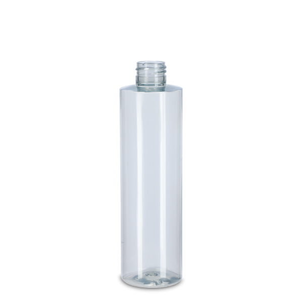 250 ml round bottle rPET natural 24/410 cylindrical