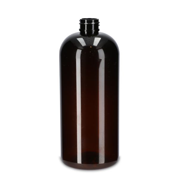 500 ml round bottle rPET brown 24/410 round