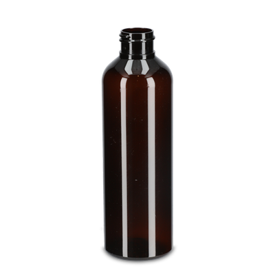 Botella redonda de 200 ml rPET marrón 24/410 redonda