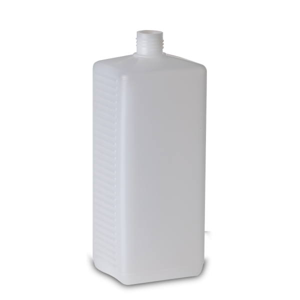 Bottiglia quadrata da 1000 ml HDPE naturale RD 25 rettangolare