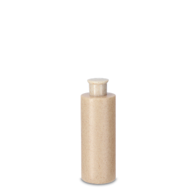 Bottiglia tonda da 125 ml - paglia di grano - comprensiva di tappo a vite - peso 18/410