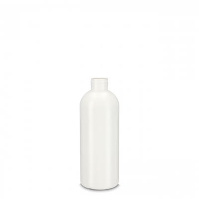 Frasco redondo 250 ml HDPE blanco 24/410 hombro redondo