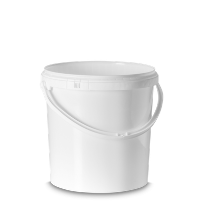 Secchio tondo tondo in PP bianco da 10 litri
