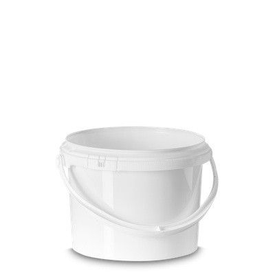 3 liter round bucket PP white round