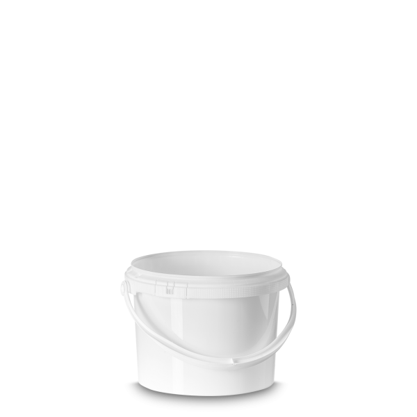 2 liter round bucket PP white round