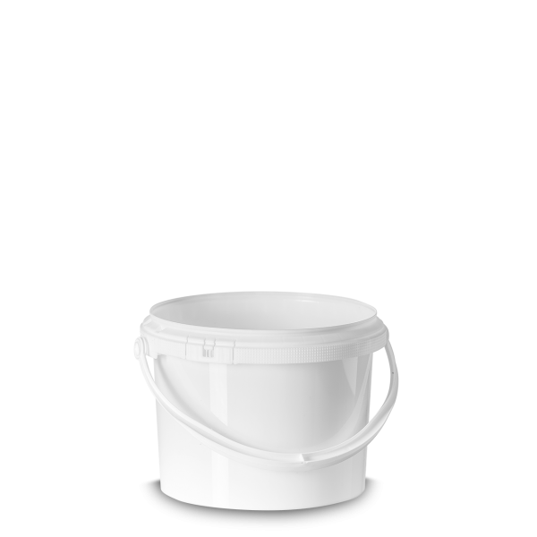 2.5 liter round bucket PP white round