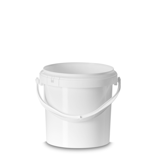 5 liter round bucket PP white round
