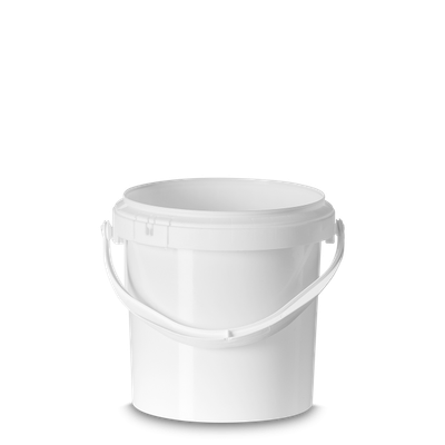 5 liter round bucket PP white round