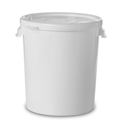 Contenitore per merci pericolose da 30 litri - PP - bianco - incluso coperchio