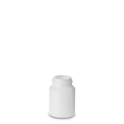 Barattolo da 100 ml con coperchio a vite HDPE naturale RD 40 rotondo