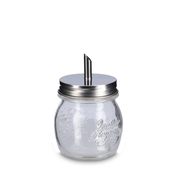 Sucrier 250 ml - verre - couvercle en acier inoxydable