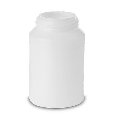 Barattolo da 250 ml con coperchio a vite HDPE naturale RD 50 rotondo
