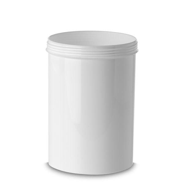 1000 ml Cylindrical can HDPE white RD 100 round