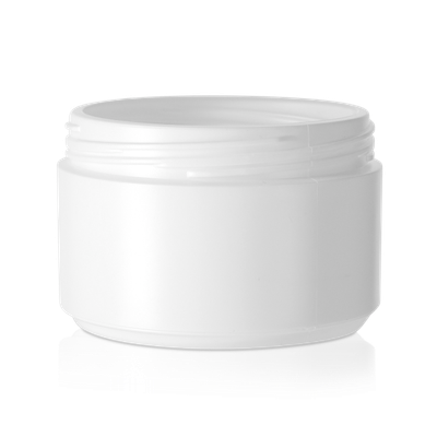 Barattolo da 250 ml con coperchio a vite HDPE bianco RD 93 rotondo