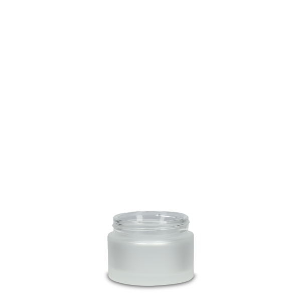 50 ml glass jar, clear frosted GL 51 round