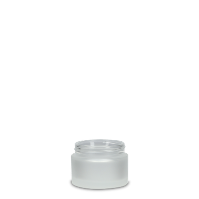 50 ml glass jar, clear frosted GL 51 round