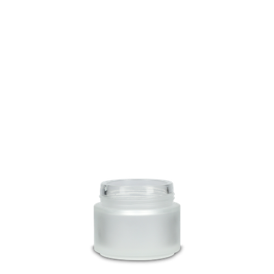 100 ml glass jar, clear frosted GL 62 round