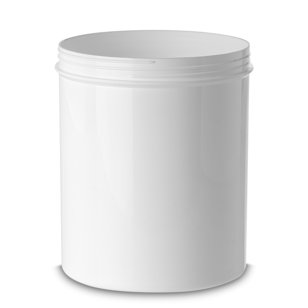 Barattolo cilindrico da 2000 ml PP bianco RD 130 tondo