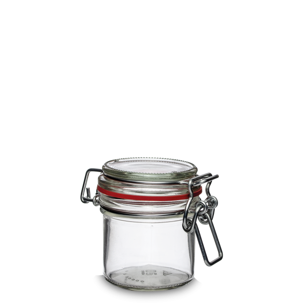 125 ml wire jar - round - clear glass