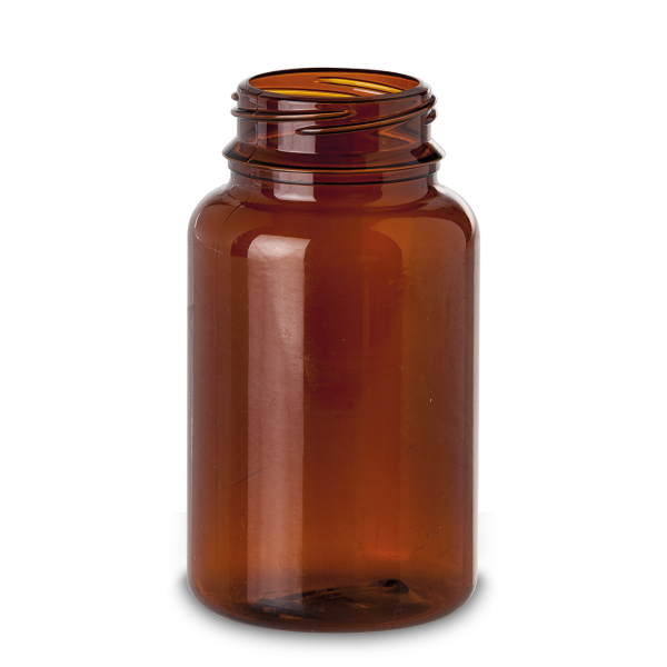 200 ml PET jar PET-G brown RD 43 cylindrical