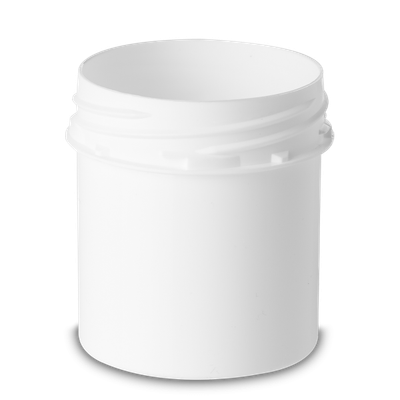 Barattolo Originality da 100 ml in PP bianco RD 50 rotondo
