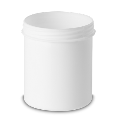 125 ml Cylindrical jar PP white RD 52 round