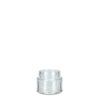 Tarro de vidrio de 100 ml vidrio transparente GL 62 redondo