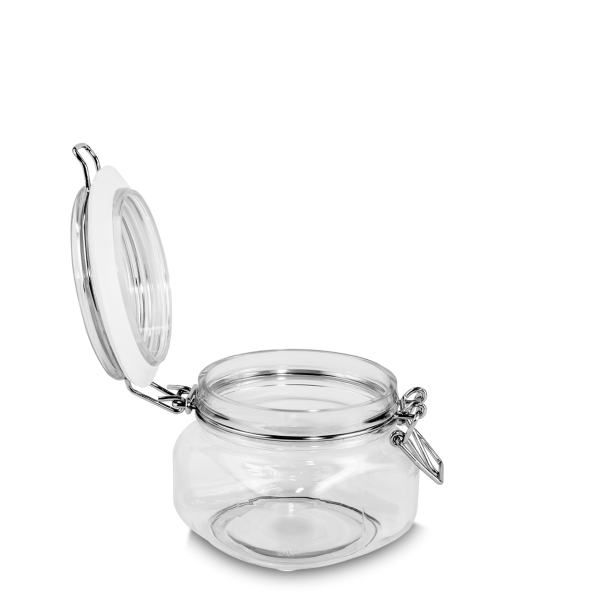 380 ml swing top jar - square - clear