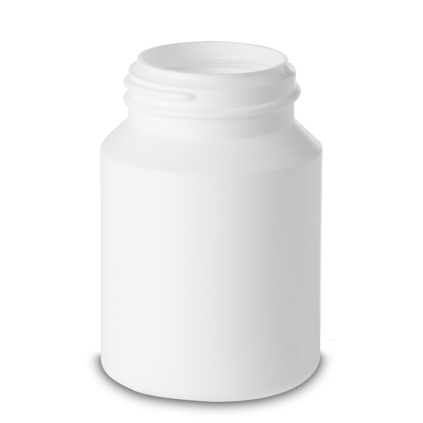 Bote tapa rosca 100 ml HDPE blanco RD 40 redondo