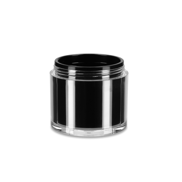 50 ml cream jar LDPE black cylindrical