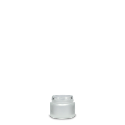 30 ml glass jar, clear frosted GL 46 round