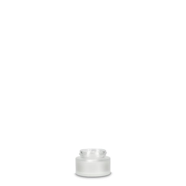 15 ml glass jar, clear frosted GL 47 round