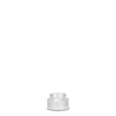 15 ml glass jar, clear frosted GL 47 round