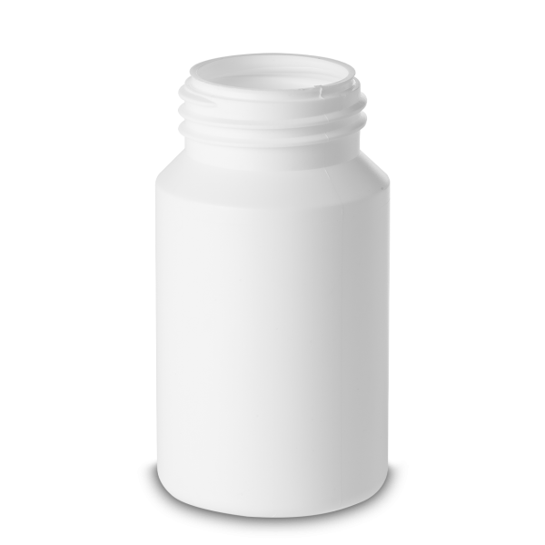 Pot à couvercle à vis de 130 ml HDPE blanc RD 40 rond