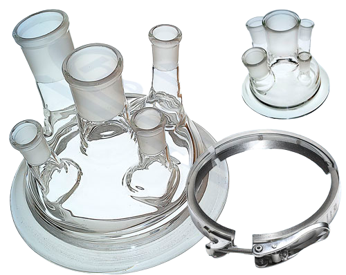 Reaction vessel lid, clamp and ring Rubber sealing ring