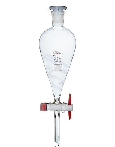 Separating funnel, conical with PTFE tap 500 ml